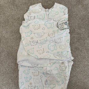 HALO Sleepsack 100% Cotton Swaddle - Elephant Print, Newborn